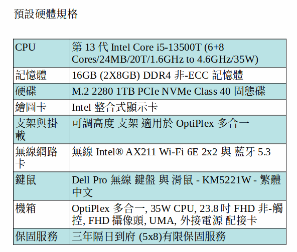 DELL OptiPlex 7410 plus 多合一 (I5-13500T/1TB SSD/16GB/AIO 23.8吋 FHD) DELL OptiPlex 7410 plus 多合一 (I5-13500T/1TB SSD/16GB/AIO 23.8吋 FHD)