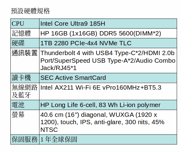 HP ZBOOK POWERG11/16/U9-185H/1T/16G/83W1Y HP ZBOOK POWERG11/16/U9-185H/1T/16G/83W1Y