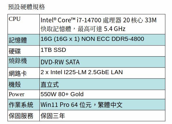 ASUS WS760T 工作站 (I7-14700/16G/1TB SSD/DVD-RW/CRD/550W/Win11 Pro/3Y)