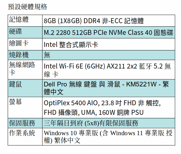 DELL OptiPlex 7400 多合一 (I5-12500/16GB/512GB SSD/AIO 23.8吋 FHD)