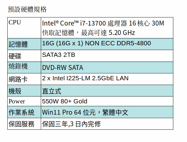 ASUS WS760T 工作站 (I7-13700/16G/2TB SATA/DVD-RW/CRD/750W/Win11 Pro/3Y)